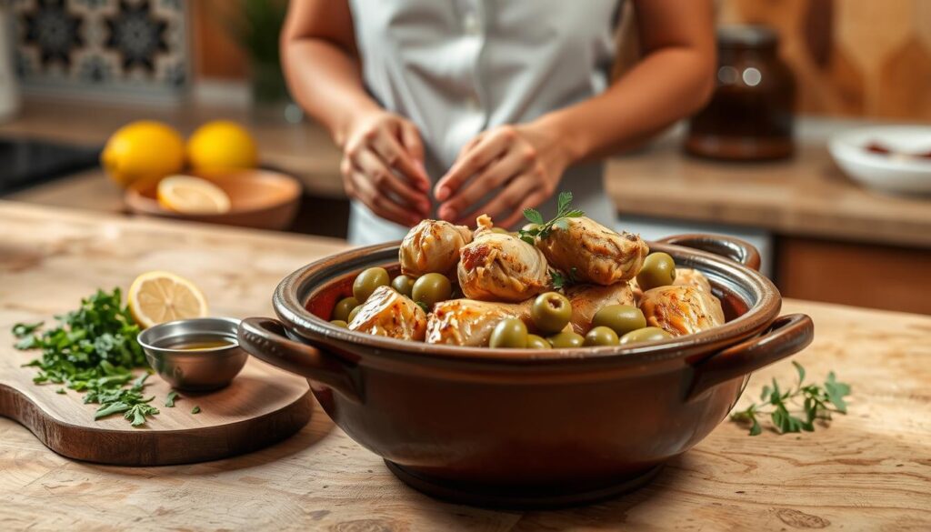 Tajine poulet olive préparation Tajine poulet olive préparation