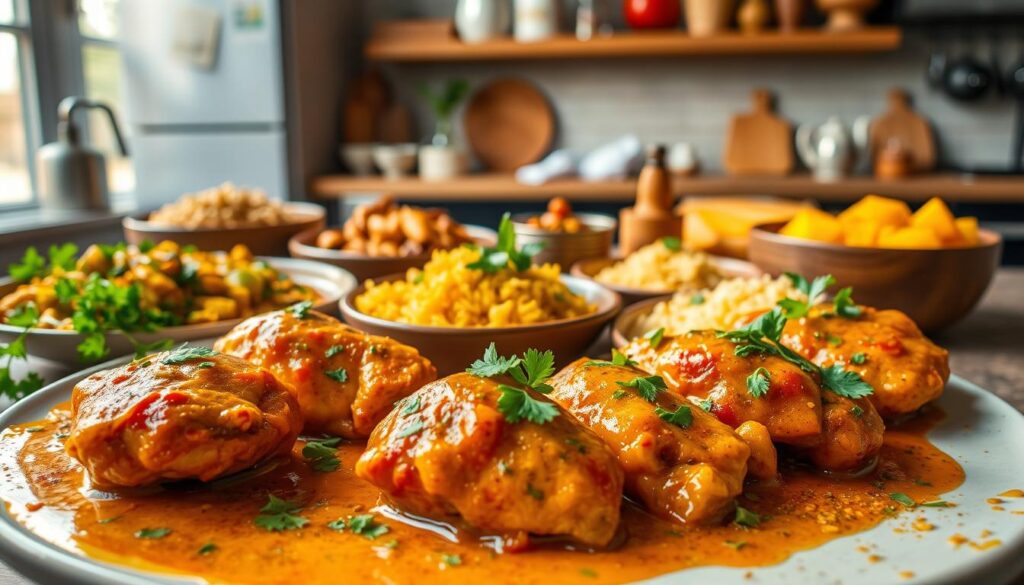 Variations de poulet au curry Variations de poulet au curry